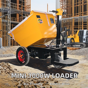 Mini 1000W <span class=keywords><strong>brouette</strong></span> électrique 1000W béton charrette à bras Mini voiture chariot benne petite chargeuse frontale chargeuse sur pneus - Product Image 5