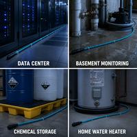 Détecteur de fuite d'eau à haute sensibilité avec câble TCP, capteur de détection non localisant pour fuites de liquide dans les pipelines industriels