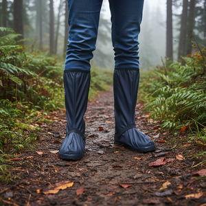 Bottes de <span class=keywords><strong>pluie</strong></span> unisexes légères, imperméables, respirantes et réutilisables en PVC noir pour l'été et l'hiver – Offre Spéciale - Product Image 1