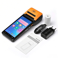 Terminal de point de vente portable Android avec écran tactile de 5,5 pouces, Bluetooth, USB, NFC, imprimante thermique de 58 mm, lecteur de codes-barres