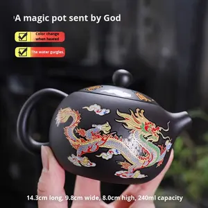 Juego de té Xishi Fengming, <span class=keywords><strong>tetera</strong></span> de arcilla púrpura sensible al calor, <span class=keywords><strong>tetera</strong></span> de té Phoenix dragón no escaldado, herramientas de té de café Kung Fu para - Product Image 2