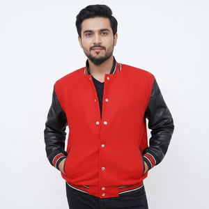 Veste de baseball en laine pour homme de haute qualité, logo personnalisé imprimé, design universitaire, col montant, pour l'hiver. - Product Image 1