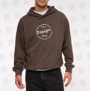 <span class=keywords><strong>Felpa</strong></span> con Cappuccio Personalizzata in Cotone e Poliestere 450 GSM, Stampa all'Ingrosso, <span class=keywords><strong>Felpa</strong></span> <span class=keywords><strong>Marrone</strong></span> con Cappuccio per <span class=keywords><strong>Uomo</strong></span> - Product Image 4