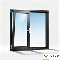Fenêtres et portes en aluminium de haute qualité, résistantes aux ouragans, à profil mince, en alliage d'aluminium noir, fenêtre à battant