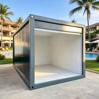 Abri de jardin/garage préfabriqué personnalisé en conteneur pour entrepôt extérieur/atelier avec porte à roulettes