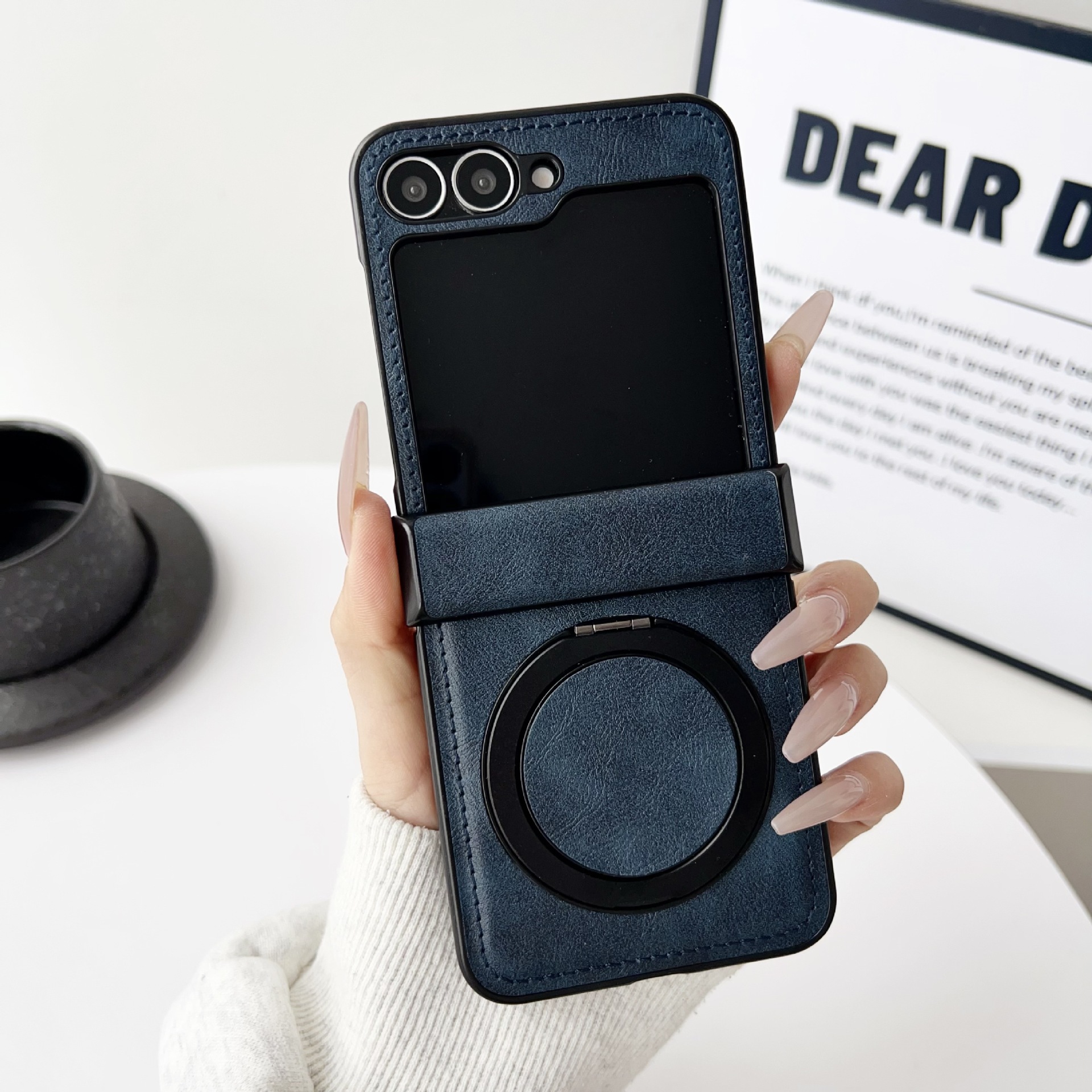 Supporto rotante blu +