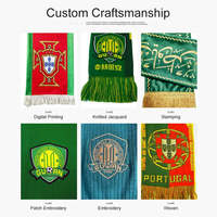 Écharpe de Supporter Double Face en Tricot Acrylique Personnalisable pour Clubs de Football, Vente en Gros, Écharpe Football Angleterre