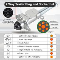 Set Soket Konektor Trailer 7-Way 7-Pin Heavy Duty dengan Pelindung Kabel, Bahan Zinc Die-Cast untuk Truk Semi dan Traktor Trailer