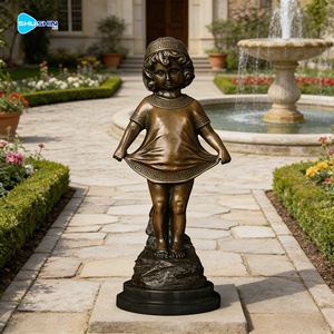 Estatua <span class=keywords><strong>de</strong></span> Bronce <span class=keywords><strong>de</strong></span> Niña a Tamaño Real, Decoración <span class=keywords><strong>de</strong></span> Jardín al Aire Libre, Escultura Infantil <span class=keywords><strong>de</strong></span> Fundición Antigua - Product Image 1