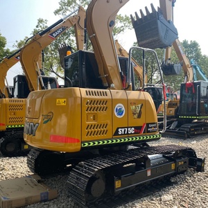 Excavadora de cadenas Sany SY75 usada en excelentes condiciones de funcionamiento, 7 toneladas, motor potente de segunda mano, excavadora en venta, Sany 75C en venta - Product Image 1