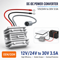 Convertisseur DC-DC élévateur 12V 24V vers 30V 3.5A en alliage d'aluminium, sortie stable 105W, borne annulaire pour voiture, Starlink Mini, OEM personnalisé