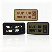 Patch moral tactique brodé NUT UP SHUT UP avec boucle auto-agrippante, alphabet, pour accessoires vestimentaires d'extérieur