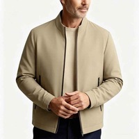 Veste décontractée coupe-vent à col montant et fermeture éclair pour homme, couleur unie, manches longues, ajustée, haute qualité, collection automne 2026