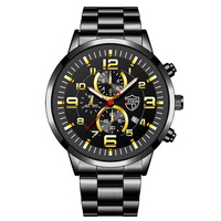 Montre pour homme DEYROS en solde, montre pour homme avec calendrier, montre TIMEX à six broches, bracelet en acier, quartz, étanche, sportive, lumineuse