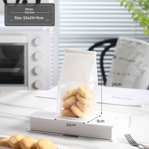 Bolsa de <span class=keywords><strong>Papel</strong></span> Kraft de Grado Alimenticio de 450g, Cuadrada con Bordes Enrollados, Autosellable, para Tostadas y Galletas Croissant - Product Image 1