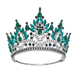 Corona de Cristal Grande en Forma de Lágrima, Tiara de Pedrería Multicolor, Accesorio para Novia, Boda o Fiesta - Product Image 4