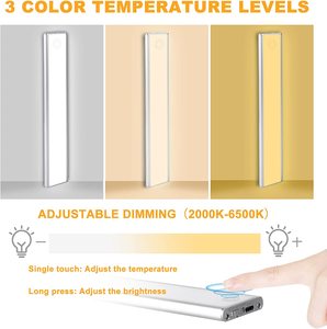 Luz LED ultrafina para gabinete de hogar inteligente, interruptor de microondas con atenuador de 3 colores, luz nocturna, Sensor de movimiento, Detector, la mejor oferta - Product Image 6