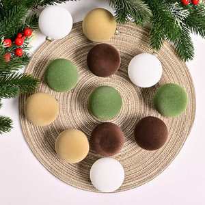 ลูกบอลคริสต์มาสพลาสติกเคลือบกำมะหยี่ 3 สี ขนาด 6 ซม. ผลิตด้วยเครื่องจักร นำเข้าจากต่างประเทศ ตกแต่งต้นคริสต์มาส แขวนเพดาน สำหรับเทศกาลต่างๆ - Product Image 3