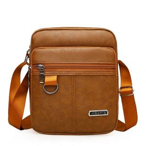 PU Small Square Business Casual Waterproof Shoulder Crossbody <b>Backpack</b> for Men - Product Image 1
