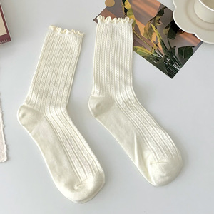 Chaussettes à la cheville en dentelle <span class=keywords><strong>de</strong></span> champignon noir <span class=keywords><strong>de</strong></span> Style japonais coréen pour femmes chaussettes longues pour le printemps été automne hiver récupération post-partum - Product Image 3