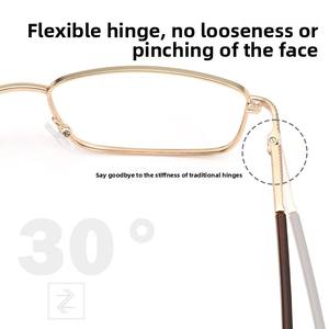 <span class=keywords><strong>Gafas</strong></span> de Metal con Marco Cuadrado Completo y Alambre Dorado, Modelo W7021F, Cómodas para <span class=keywords><strong>Hombre</strong></span>, <span class=keywords><strong>Gafas</strong></span> Danyang al por Mayor - Product Image 3