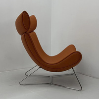 Ensemble de 2 fauteuils d'appoint pour salon, fauteuil relaxant de luxe pour chambre à coucher, fauteuil individuel en cuir moderne