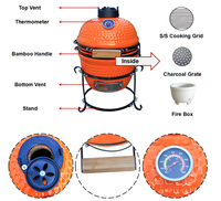 Auplex Mini 13 pouces, style Kamodo moderne, fumoir en céramique Kamado pour barbecue et fumoir en plein air