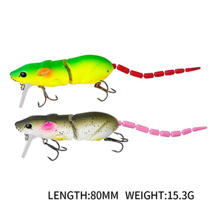 Leurre appât 80mm/15.3g flottant souris bionique cassé Joint loin fonte méné ABS matériel appât pour carpe brochet pêche fond de lac - Product Image 2