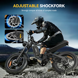 Bicicleta Eléctrica Hidoes B6 de 1200w y 20 Pulgadas con Neumáticos Anchos, 50km/h, Disponible en Almacenes del Reino Unido, la UE y EE. UU., Bicicleta Eléctrica para Adultos con Batería y Neumáticos Anchos - Product Image 3