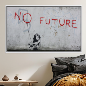 Impression sur toile de graffitis Banksy : Art politique urbain, décoration moderne, toile encadrée blanche - Product Image 3