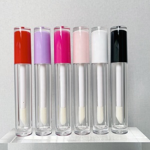 JIE MEI Stock Meilleur prix 4ML Flacon de <span class=keywords><strong>gloss</strong></span> à lèvres rond coloré avec gros pinceau, vente en gros, emballage de tube de <span class=keywords><strong>gloss</strong></span> à lèvres - Product Image 1