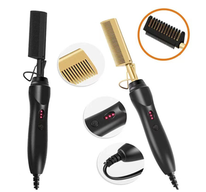 0728 เครื่องหนีบผมแบบพกพา 2 in 1 หวีแปรงยืดผม เซรามิกสำหรับผมเปียก - Product Image 1