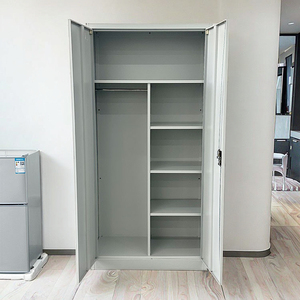Casier en acier avec 2 portes doubles, armoire de rangement en fer, casier métallique pour vêtements et chaussures - Product Image 1