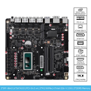 Carte mère NAS 6 baies I5-12450H 8505 Max 6*NVMe 6*SATA3.0 1*PCIEx4 4*l I226-V 2.5G 2*DDR5 Pare-feu Routeur Mini ITX - Product Image 2