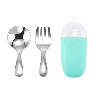 Children's Portable Stainless Steel Spoon And Fork Set 304 Food Grade Outdoor Kids Dining Utensils With Case - Product Image 2