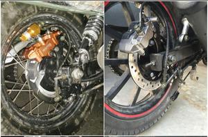 Cơ chế Phanh đĩa, phanh trống thay đổi thành Phanh thủy lực đĩa, xe máy phổ thông - Product Image 4