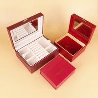 Boîtes à bijoux en carton rigide et en bois avec tiroir miroir, emballage de présentation pour ensembles, emballage cadeau