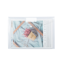 Lettre américaine format A4 enveloppes en poly plastique dossiers de documents transparents avec étiquette poche bouton-pression papier matériel
