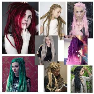 Dreadlocks faits à la main, doux, blonds, synthétiques, extensions de cheveux au <span class=keywords><strong>crochet</strong></span> pour femmes - Product Image 6