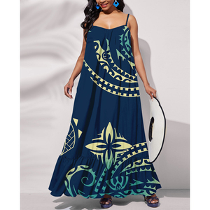 <span class=keywords><strong>Robe</strong></span> de plage à imprimé floral tropical hawaïen, ample, de <span class=keywords><strong>grande</strong></span> <span class=keywords><strong>taille</strong></span>, motif tribal, tenue de soleil décontractée, nouvelle collection - Product Image 4