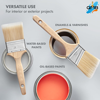 Ensemble de pinceaux à manche long en bois, design ergonomique, qualité DIY, OEM pris en charge, tailles personnalisées pour les applications de peinture et de nettoyage