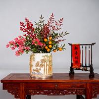 Pot Bunga Resin Gunung Bambu Oriental Vas Tanaman Hiasan Meja Dekorasi Ruang Tamu Rumah Ornamen Seni Dekorasi Desktop Dalam Ruangan Hadiah