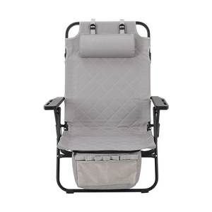 Chaise de plage pliable réglable et légère, confortable, avec accoudoirs, idéale pour le camping - Product Image 1