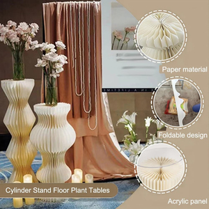 Soporte <span class=keywords><strong>de</strong></span> exhibición <span class=keywords><strong>de</strong></span> columnas para centros <span class=keywords><strong>de</strong></span> mesa, cilindro plegable <span class=keywords><strong>de</strong></span> cartón DIY con panel <span class=keywords><strong>de</strong></span> acrílico para telón <span class=keywords><strong>de</strong></span> fondo <span class=keywords><strong>de</strong></span> bodas al aire libre - Product Image 3