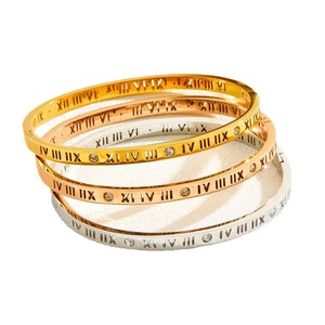 Pulsera Apilable de Acero Inoxidable con Números Romanos, Moderna y Resistente a la Decoloración, Pulsera Delgada para Mujer, en Oferta - Product Image 3