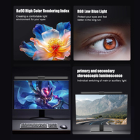 Lampe de moniteur LED intelligente USB à commande tactile, abat-jour cylindrique, température de couleur réglable, intensité variable, pour écran d'ordinateur