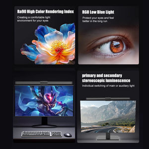 Lampe de moniteur LED intelligente USB à commande tactile, abat-jour cylindrique, température de couleur réglable, intensité variable, pour écran d'ordinateur - Product Image 5