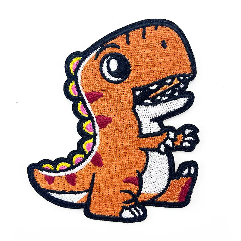 High quality Cute Dinosaur patch Kids Patch Applique Embroidery Iron on animal cartoon patches for clothing Accept custom design
