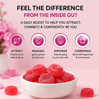 Gummies aux phéromones OEM Maca Betterave - Complément alimentaire naturel à base de plantes pour l'attraction et l'énergie, pour adultes, 60 unités, certifié Halal, 2 ans