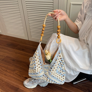 Bolso Tote Tejido para Mujer, Bolso de Hombro Casual, Bolso de Mano Estilo Boho, Bolsos de Ganchillo, Bolsos Tote de Ganchillo Ideales para Vacaciones - Product Image 3